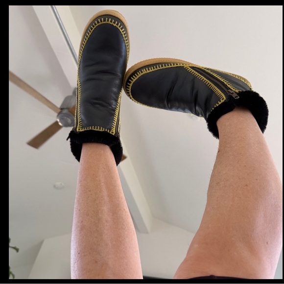 Free People Laidback London NWT Setsu Suede Black Shearling Boot - Picture 5 of 10